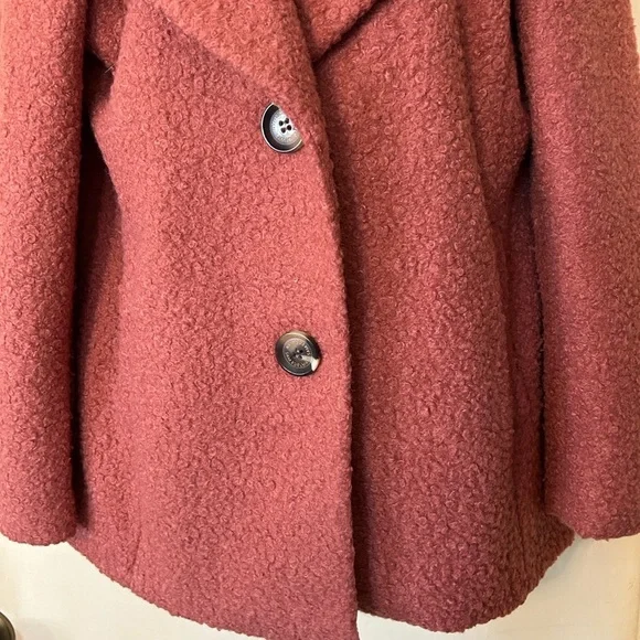 Sam Edelman Women's Cozy Sherpa Jacket in Dusty Rose size S - Picture 3 of 12